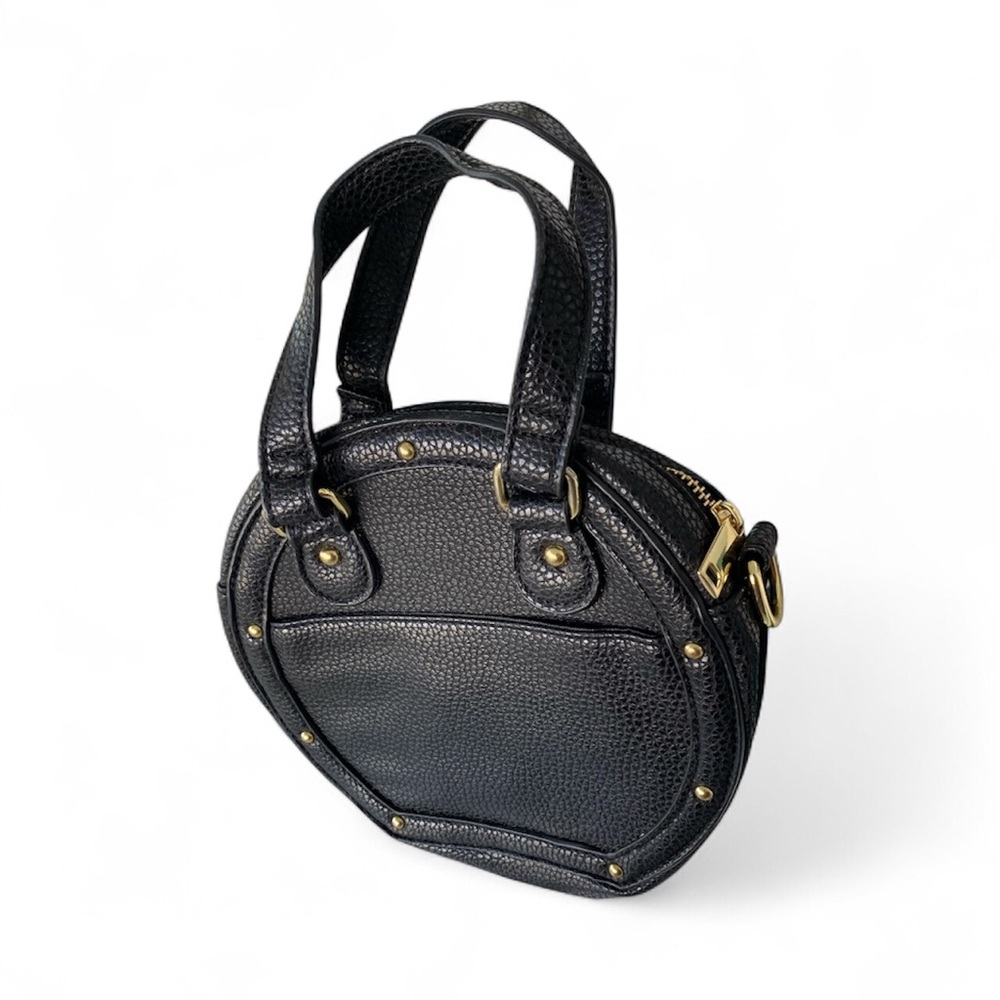 Chic Black Mini Bag with Gold Accents,HP25x2